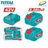 Bộ 2 pin Lithium  42V/ 2.0Ah và 1 sạc 42v TOTAL TFBCPM20221