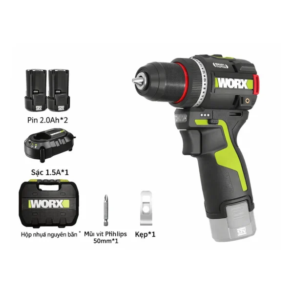 Máy khoan pin 12V WORX WU135 (2 pin & 1 sạc)