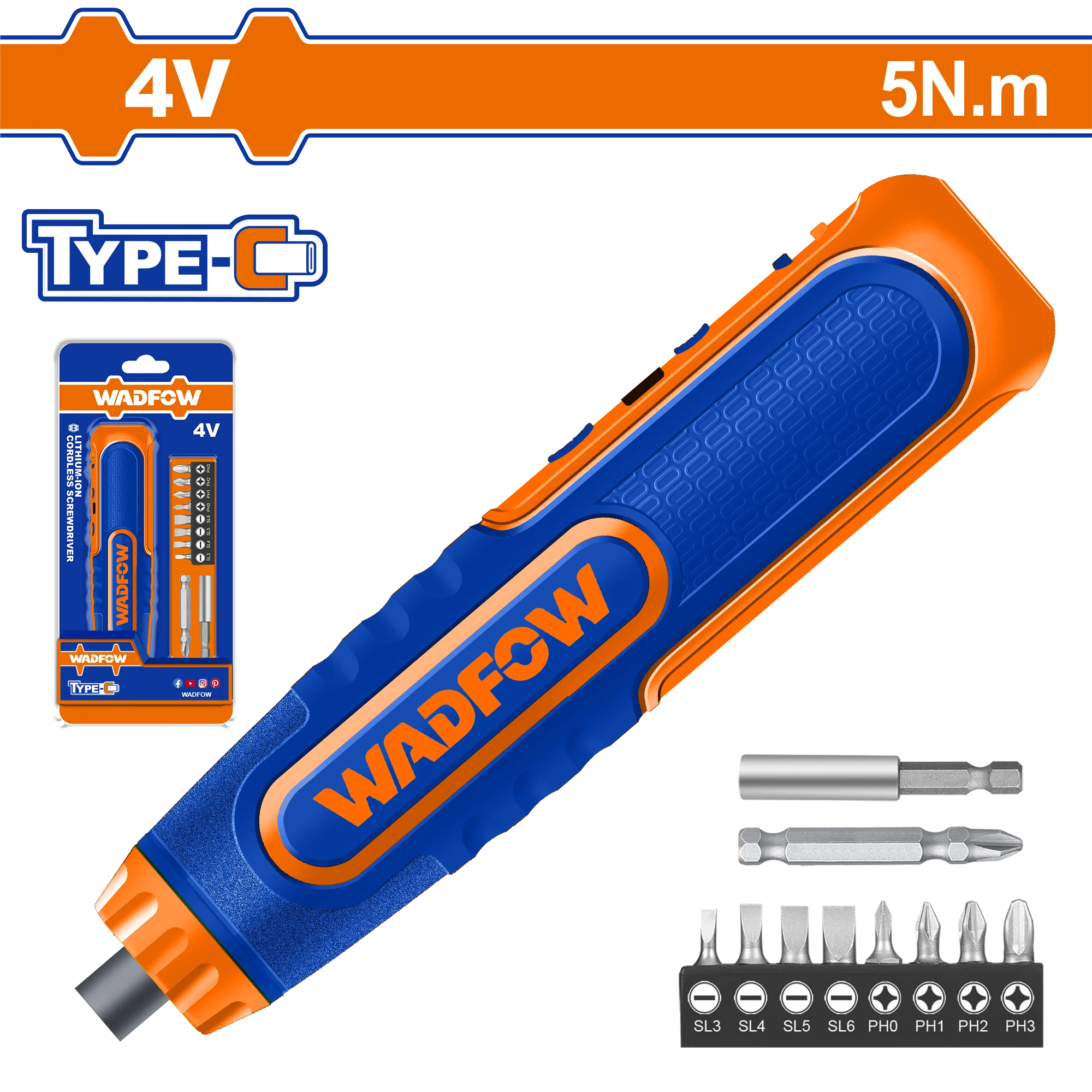 Tổng quan máy siết vít dùng pin 4V- 5Nm Wadfow WCV4435
