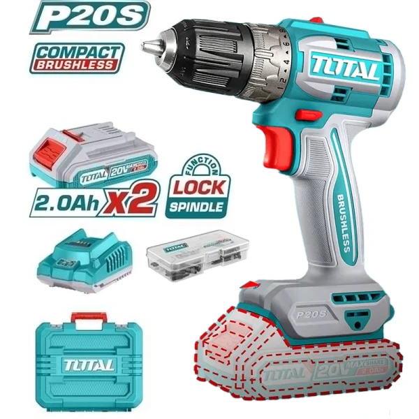 Máy khoan pin không chổi than 20V - TOTAL TDLI20453 - Ảnh 2