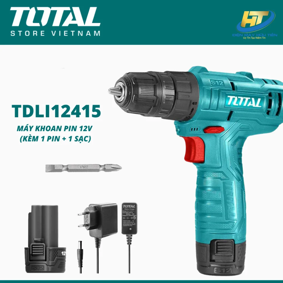 Máy khoan dùng pin 12V - TOTAL TDLI12415 - Ảnh 4
