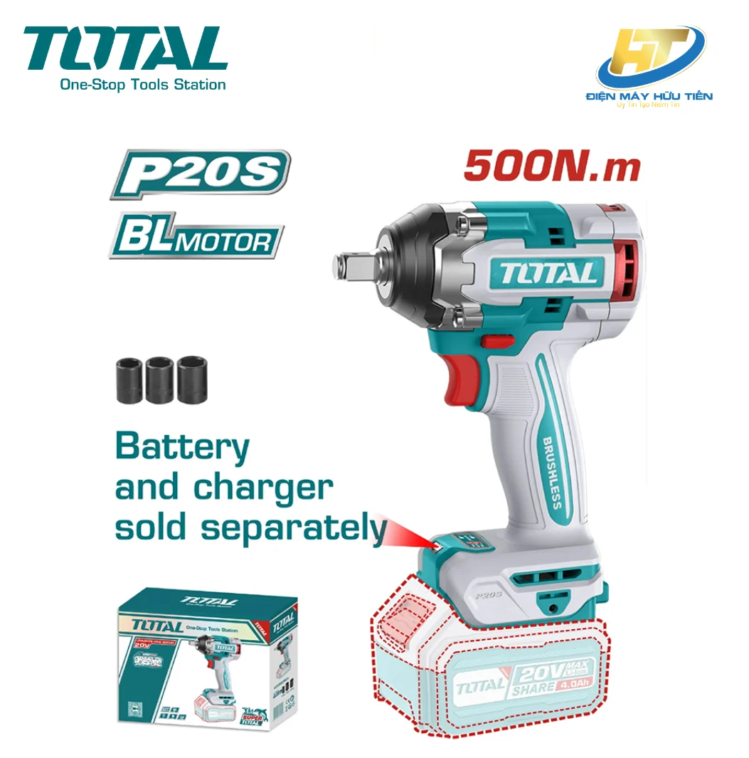 Thân máy siết bu lông pin 20V - TOTAL TIWLI20501(Chưa pin và sạc)