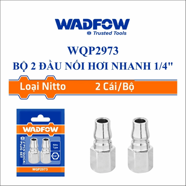 Bộ 2 đầu nối hơi nhanh 1/4" Wadfow WQP2973 - Ảnh 3