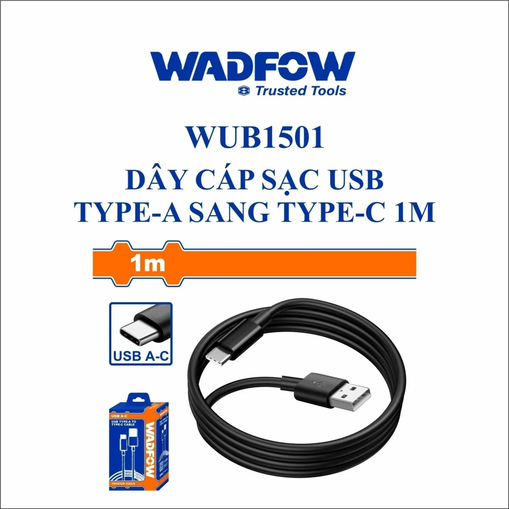 Dây cáp sạc USB type-A sang type-C 1M Wadfow WUB1501 - Ảnh 2
