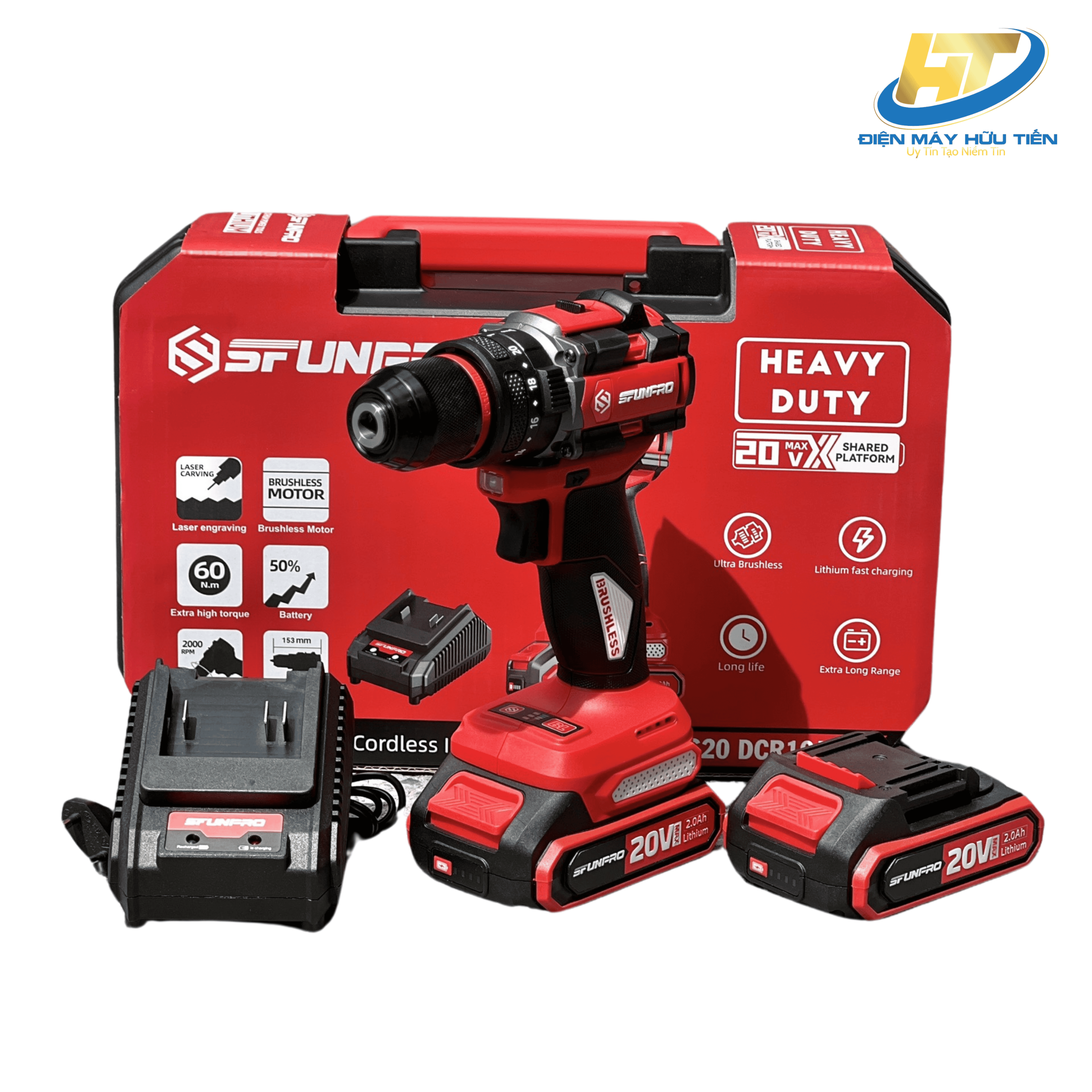 Máy khoan pin 20V có búa SFUNPRO S20 DCR10A