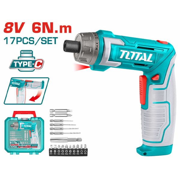 Máy siết vít pin Lithium 8V TOTAL TSDLI08025