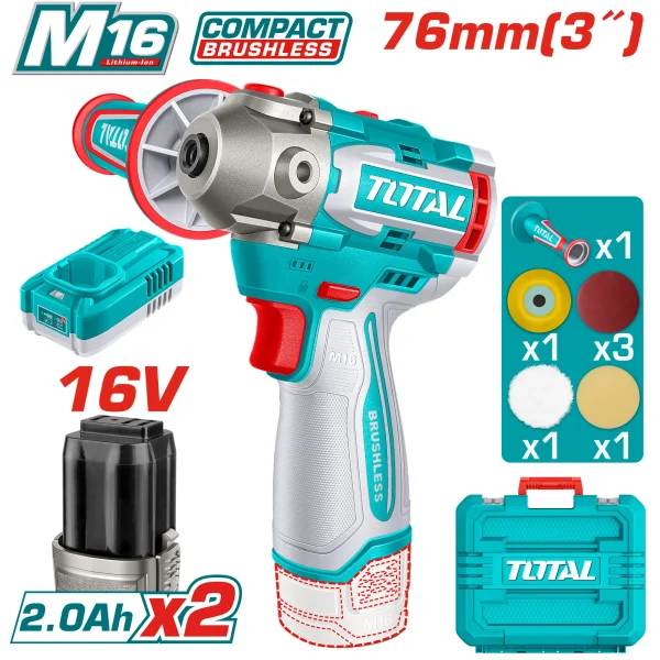 Máy đánh bóng mini pin 16V TOTAL TAPLI1676