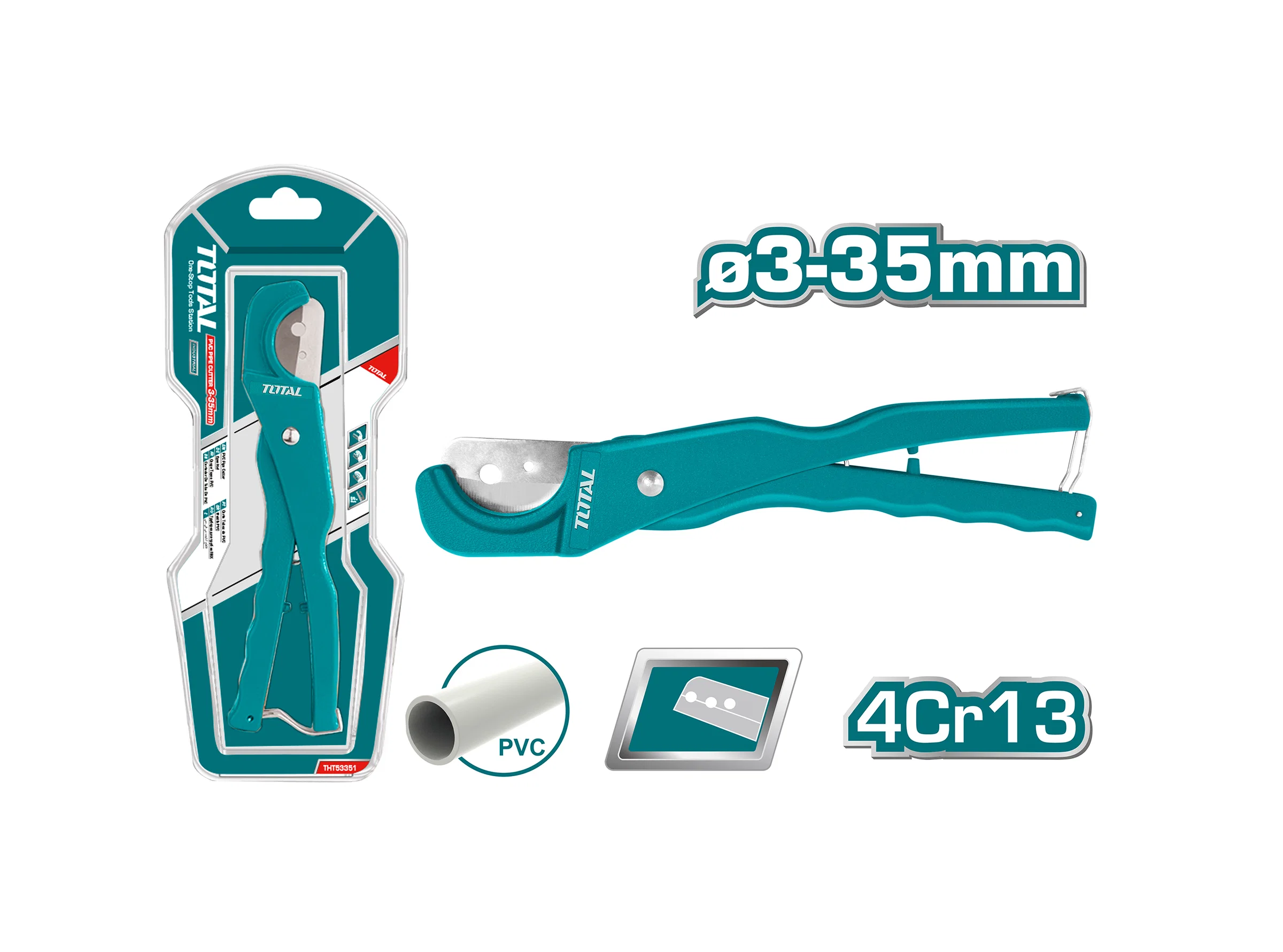 Dao cắt ống nhựa PVC TOTAL THT53351 3–36mm chính hãng - Ảnh 2