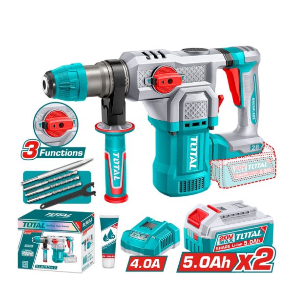 Máy khoan bê tông pin 20V không chổi than TOTAL TRHLI202862