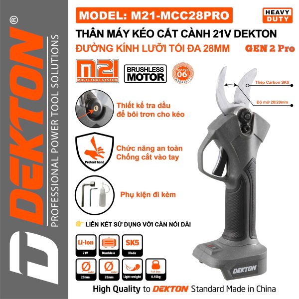 Kéo cắt cành pin DEKTON M21- MCC28XPRO - Ảnh 2