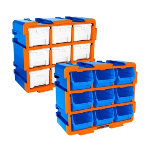 Bộ tủ gồm 9 khay nhựa đựng linh kiện WADFOW WTB8331 & WTB8330