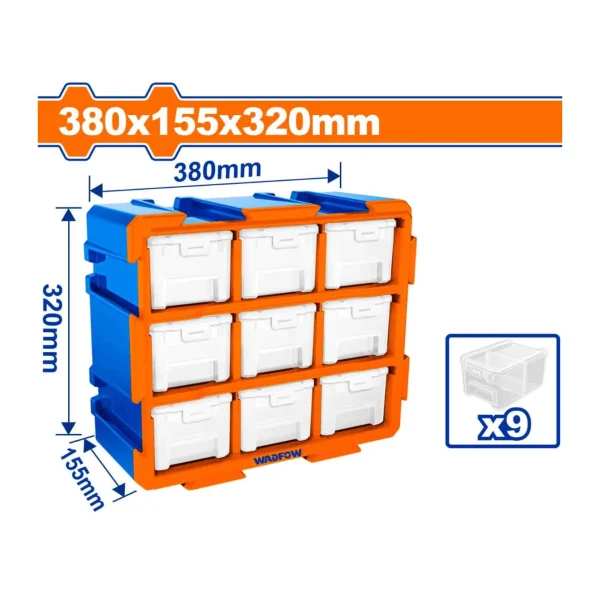 Bộ tủ gồm 9 khay nhựa đựng linh kiện WADFOW - Ảnh 3