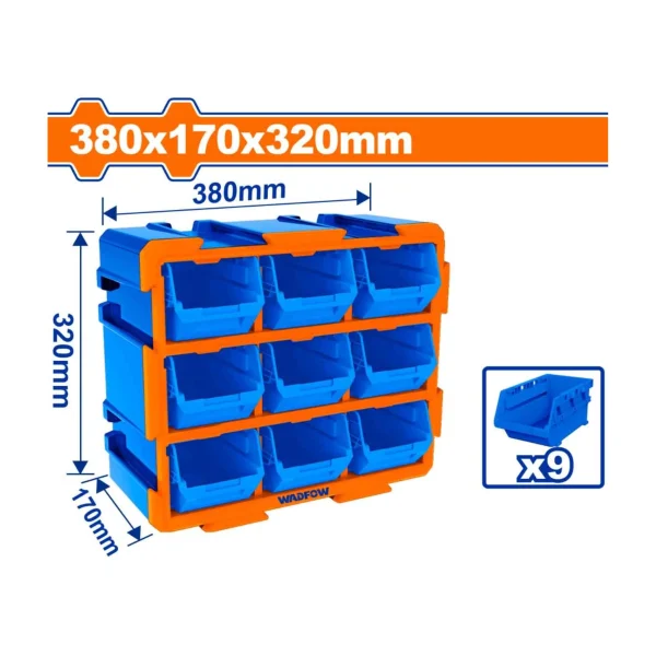 Bộ tủ gồm 9 khay nhựa đựng linh kiện WADFOW - Ảnh 2