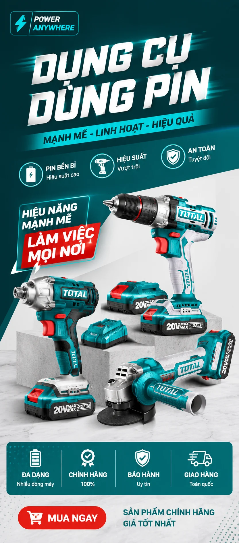 Dụng cụ dùng Pin tại Điện máy Hữu Tiến
