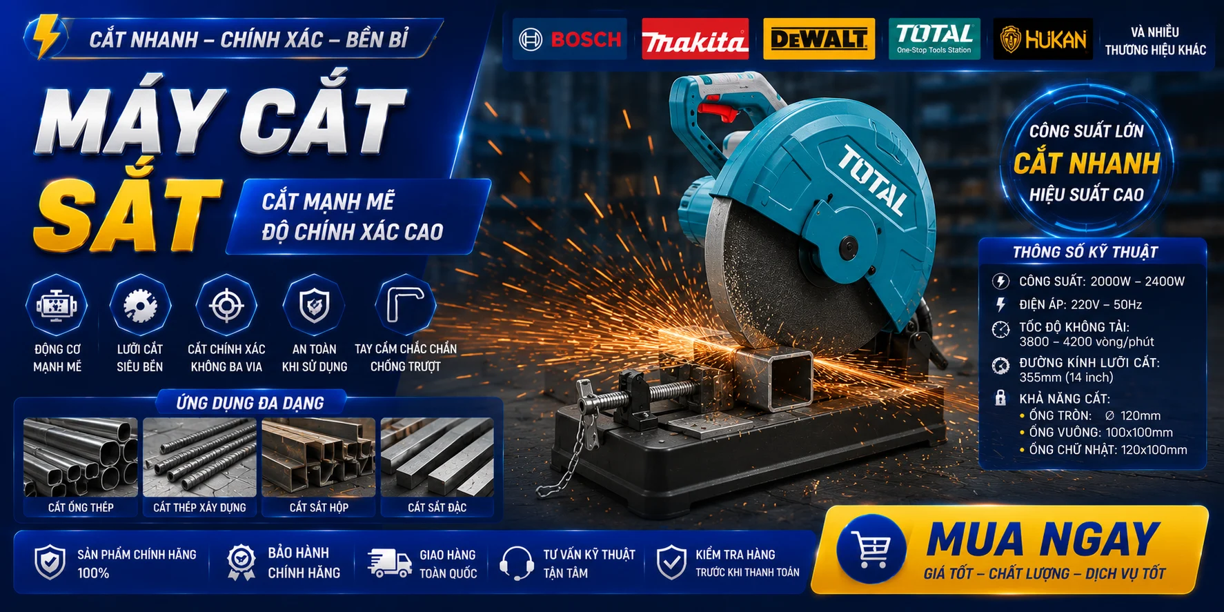 Máy cắt sắt ToTal - Điện máy Hữu Tiến