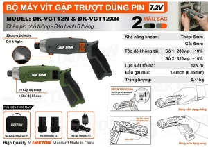 Vít gập dùng Pin Dekton
