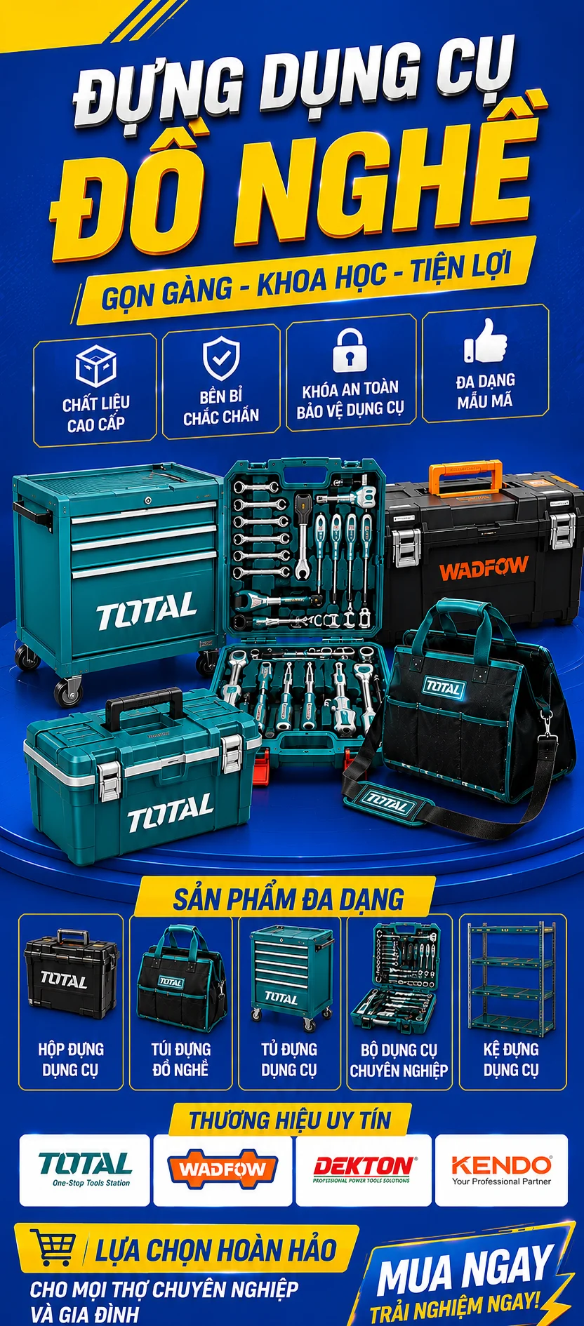 Đựng dụng cụ đồ nghề có sẵn tại Điện máy Hữu Tiến