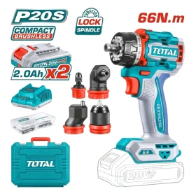Máy khoan 66N.m đa năng 4 đầu dùng pin Total TDLI206686 (2 Pin 2.0Ah, 1 Sạc)