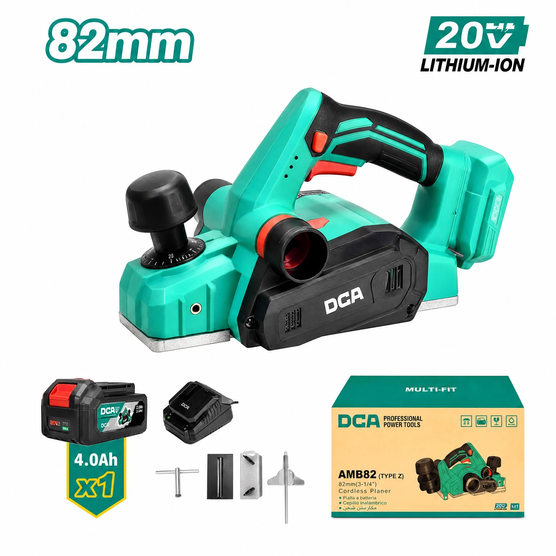 Máy bào không chổi than dùng pin 20V DCA ADMB82BDM (1 Pin 4.0Ah, 1 Sạc) - Ảnh 2