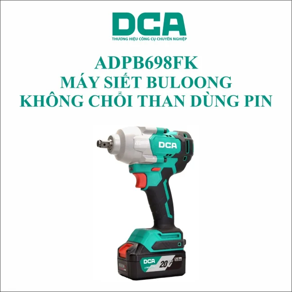 Máy siết bu lông dùng pin 20V DCA ADPB698FK (2 pin 5.0Ah 1 sạc 4A) - Ảnh 2