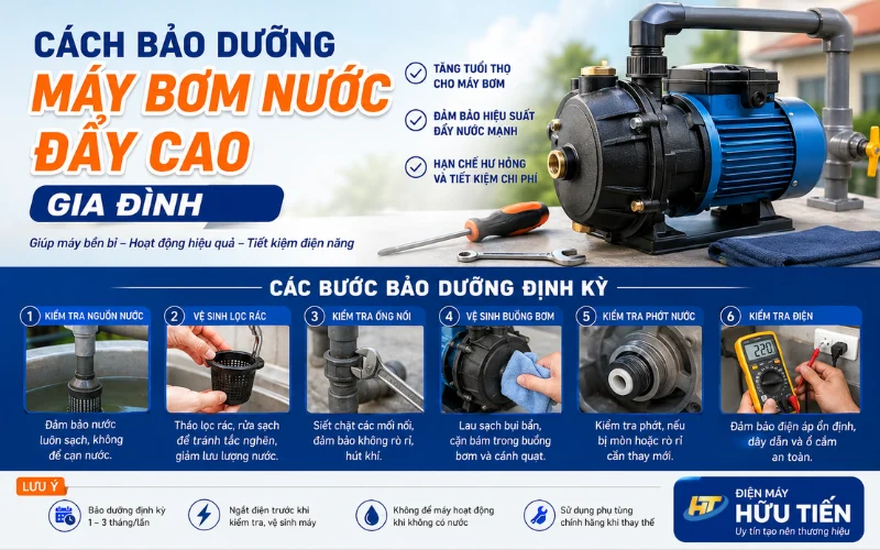 Cách Bảo Dưỡng Máy Bơm Nước Đẩy Cao Gia Đình