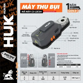 Máy hút bụi khoan tường mini HUKAN G3-LDC04 - Tích hợp thước Laser và thước thủy cân bằng