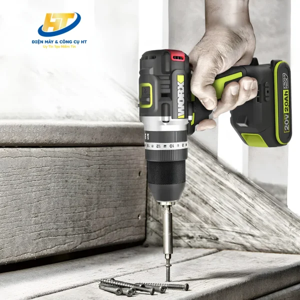 Máy khoan búa dùng pin 20V Worx WU369X (2 pin 1 sạc) - Ảnh 5