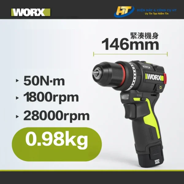 Máy khoan đa năng dùng pin không chổi than WORX WU135T.1 (1 pin 1 sạc) - Ảnh 2
