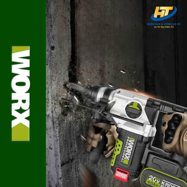 Thân máy khoan búa dùng pin 20V Worx WU388.9 (chưa pin và sạc) - Ảnh 2