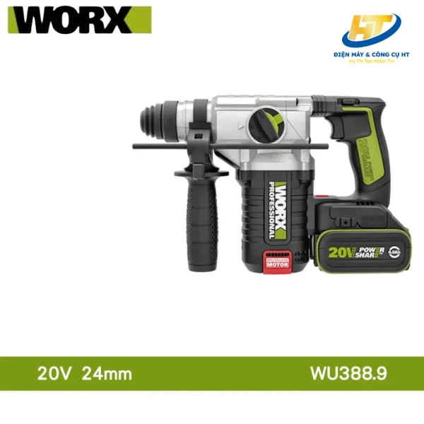 Thân máy khoan búa dùng pin 20V Worx WU388.9 (chưa pin và sạc) - Ảnh 4