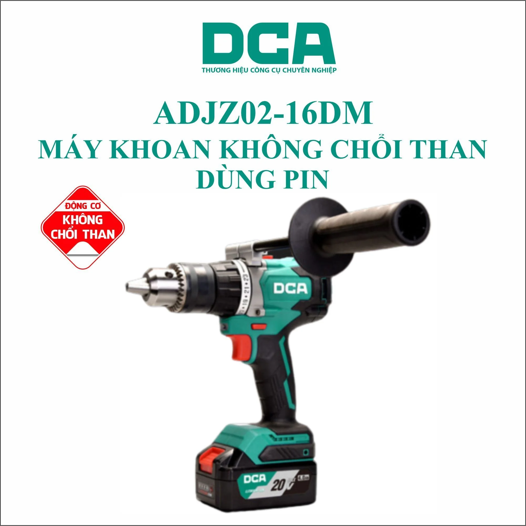 Máy khoan dùng pin 20V DCA ADJZ02-16DM (1 pin 4Ah, 1 sạc) - Ảnh 2