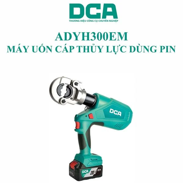 Máy bấm cos thủy lực dùng pin 20V DCA ADYH300EM (2 pin 4.0Ah, 1 sạc) - Ảnh 2