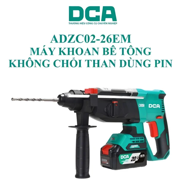 Máy khoan bê tông dùng pin 20V DCA ADZC02-26EM (2 Pin 4.0Ah, 1 Sạc) - Ảnh 2