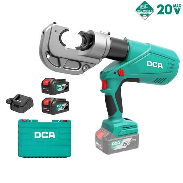 Máy ép cos thủy lực dùng pin 20V DCA ADYH400EM (2 pin 4.0Ah, 1 sạc)