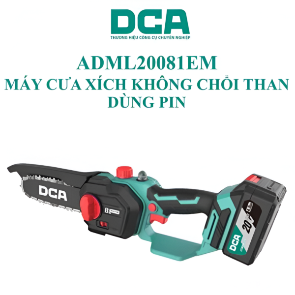 Máy cưa xích mini dùng pin 20V DCA ADML20081EM (2 Pin 4.0Ah, 1 Sạc) - Ảnh 2
