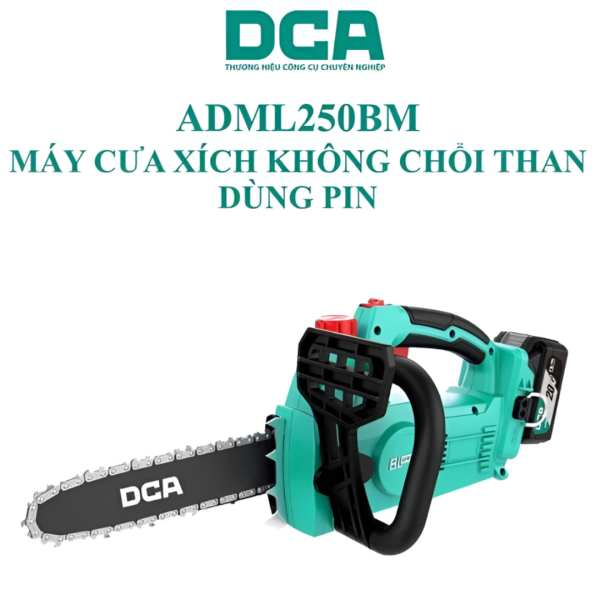 Máy cưa xích dùng pin 20V DCA ADML250BM (2 pin 4.0Ah, 1 sạc) - Ảnh 2