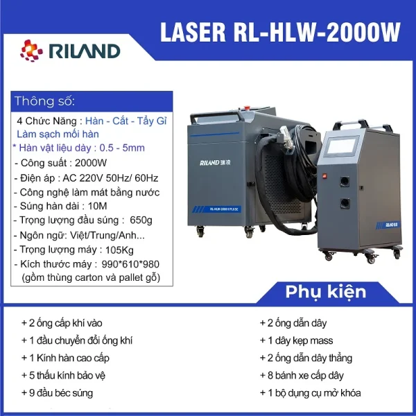 Máy hàn laser Riland RL-HLW-2000 - Ảnh 3