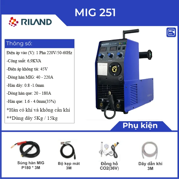 Máy hàn Mig Riland MIG 251 - Ảnh 3
