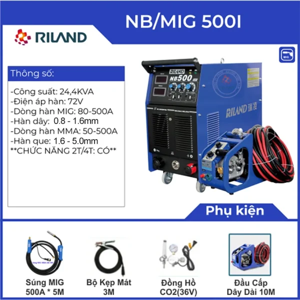 Máy hàn Mig Riland NB 500I (MIG-MMA) - Ảnh 3