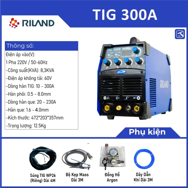 Máy hàn tig Riland TIG 300A - Ảnh 3