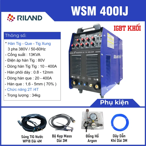 Máy hàn Tig RILAND WSM 400IJ - Ảnh 3