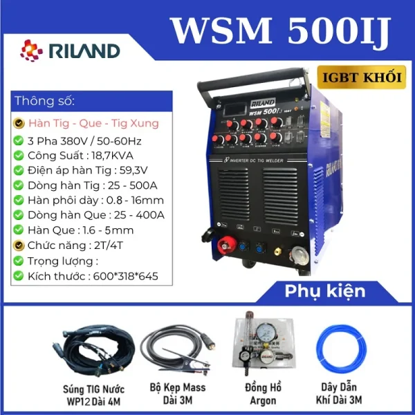 Máy hàn TIG & Que Riland WSM 500IJ - Ảnh 4